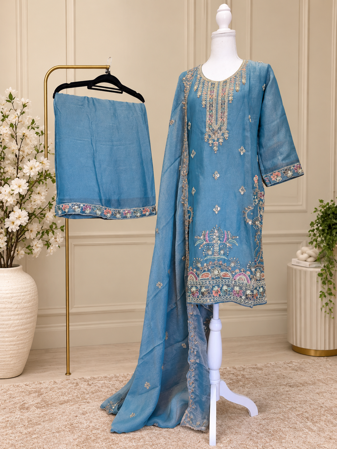 Premium Heavy Embroidered 3-Piece Suit