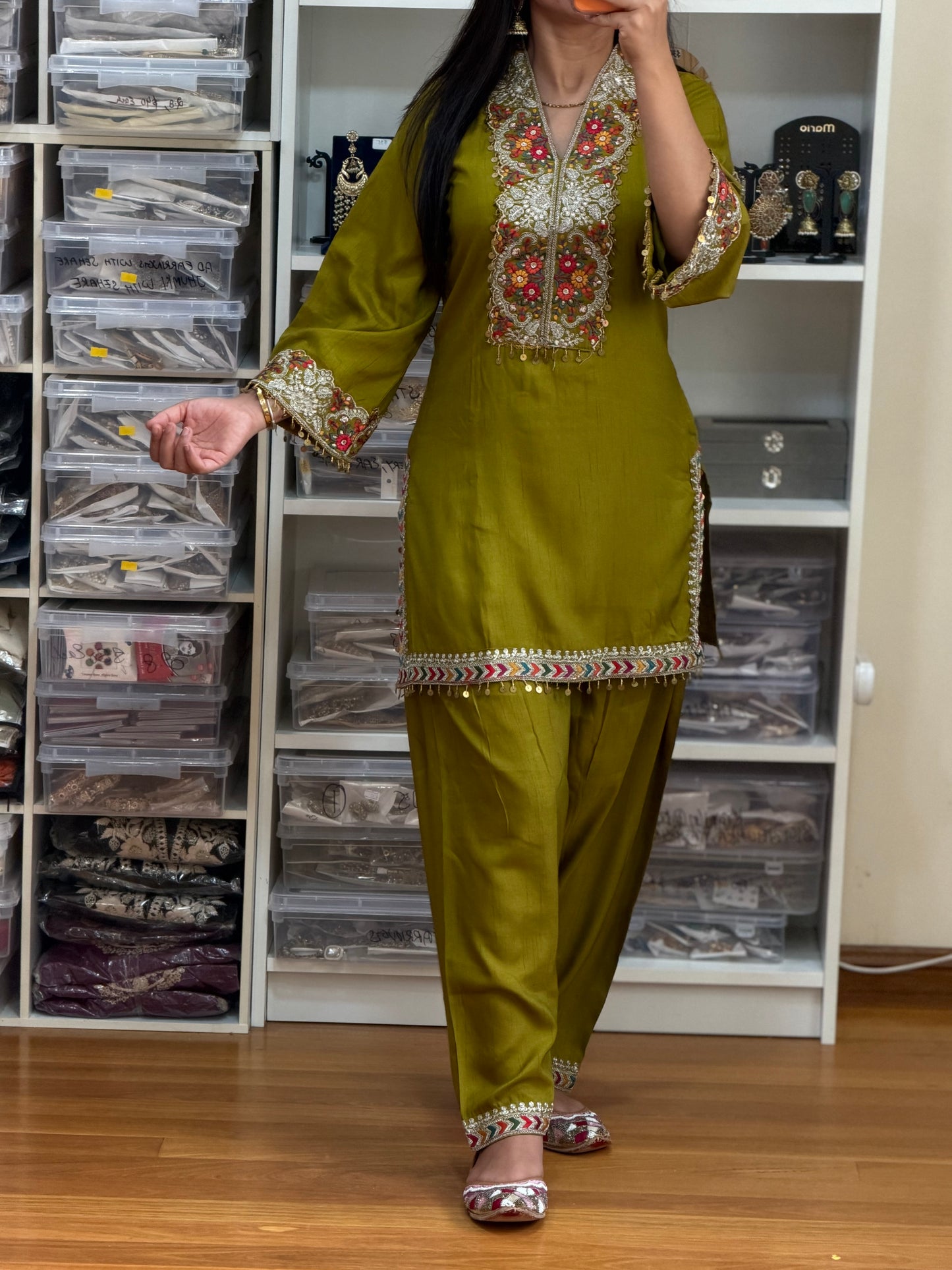 Premium Cotton Designer Co-Ord Set with Elegant Work