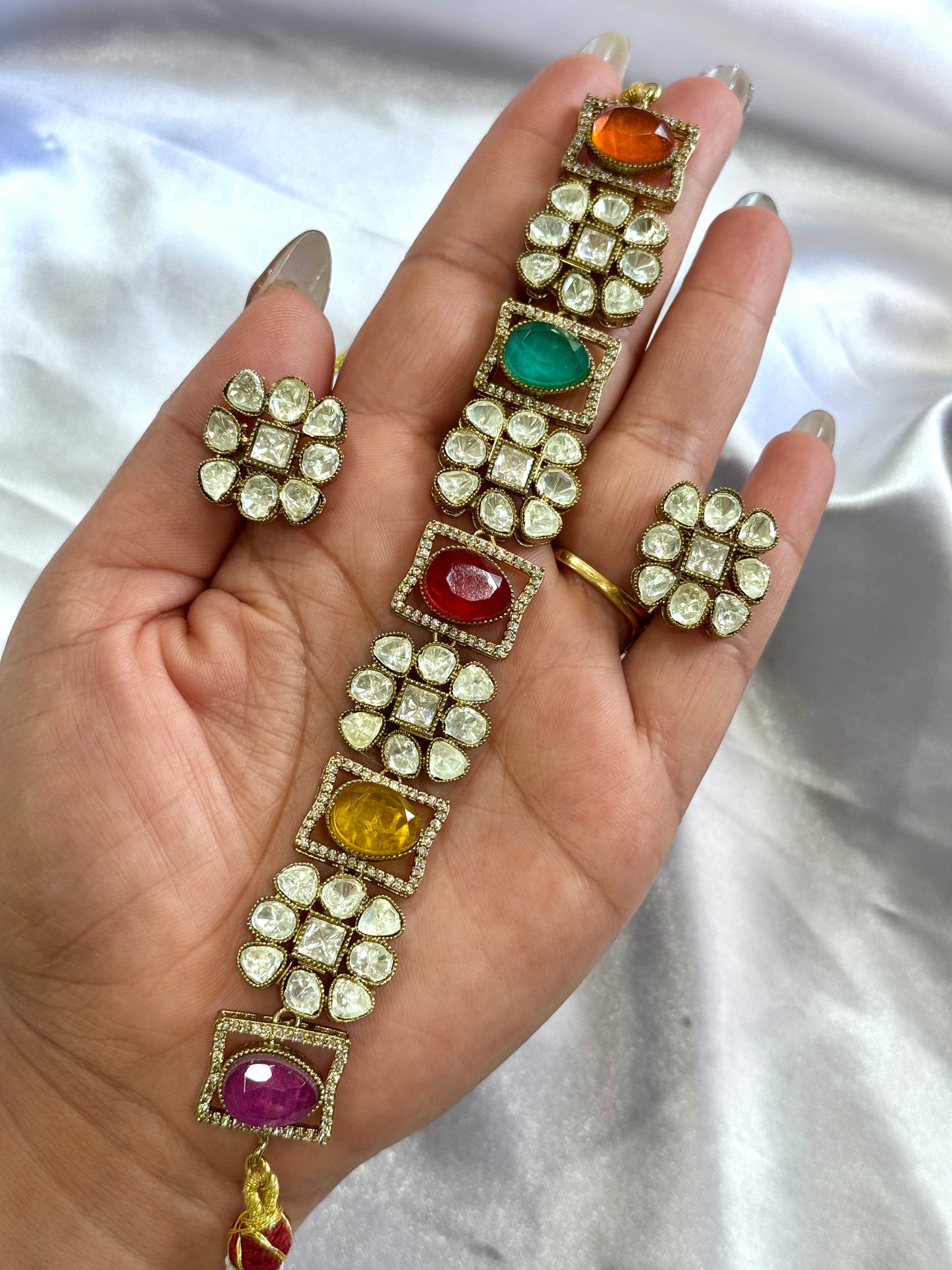 Premium moissanite necklace set( Multi)