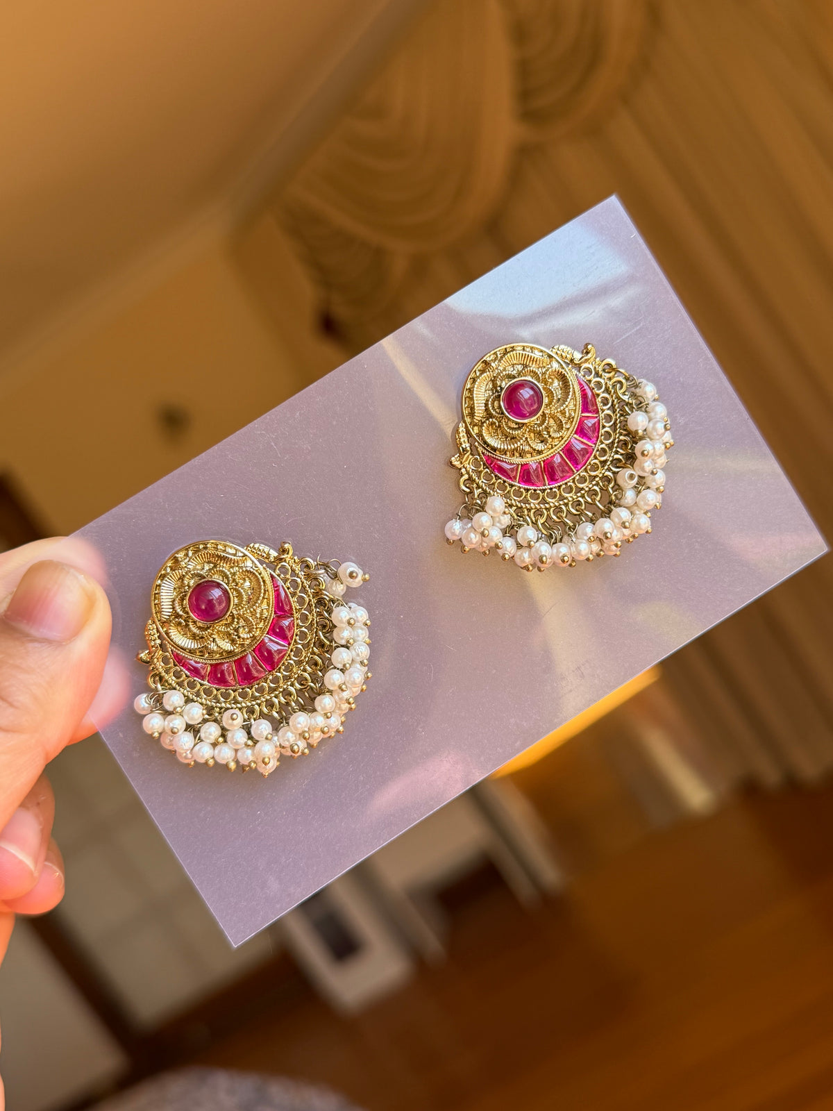 Kundan stud earrings