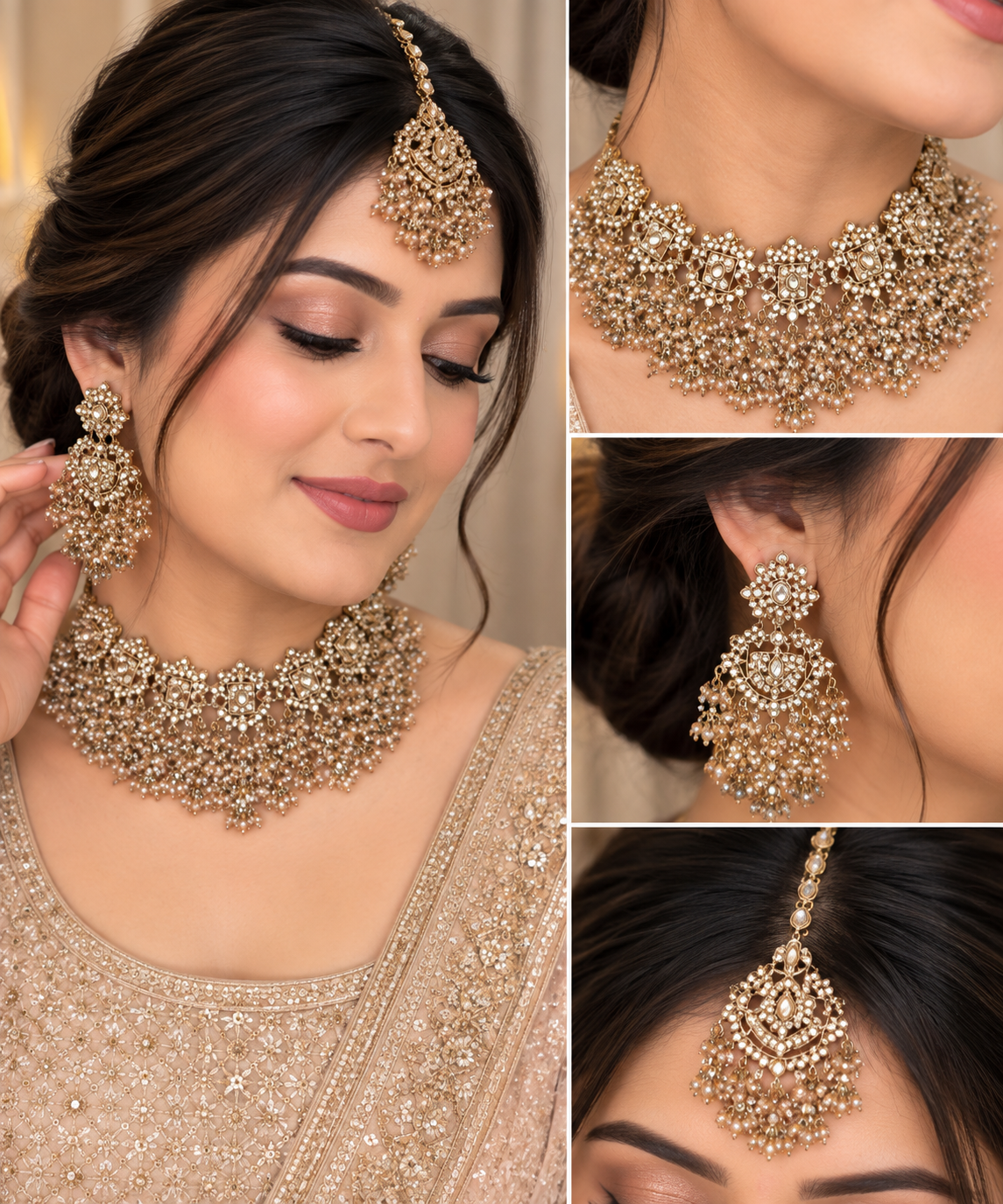 Heavy Polki necklace set