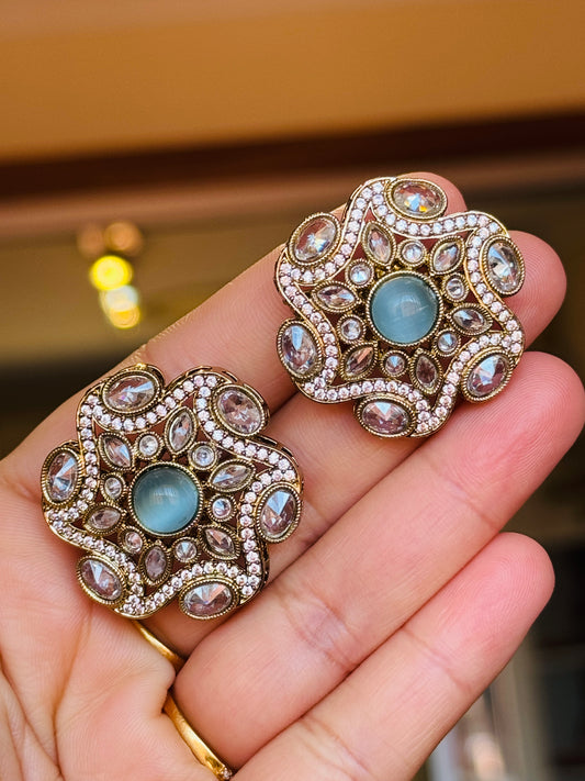 Oversized polki studs