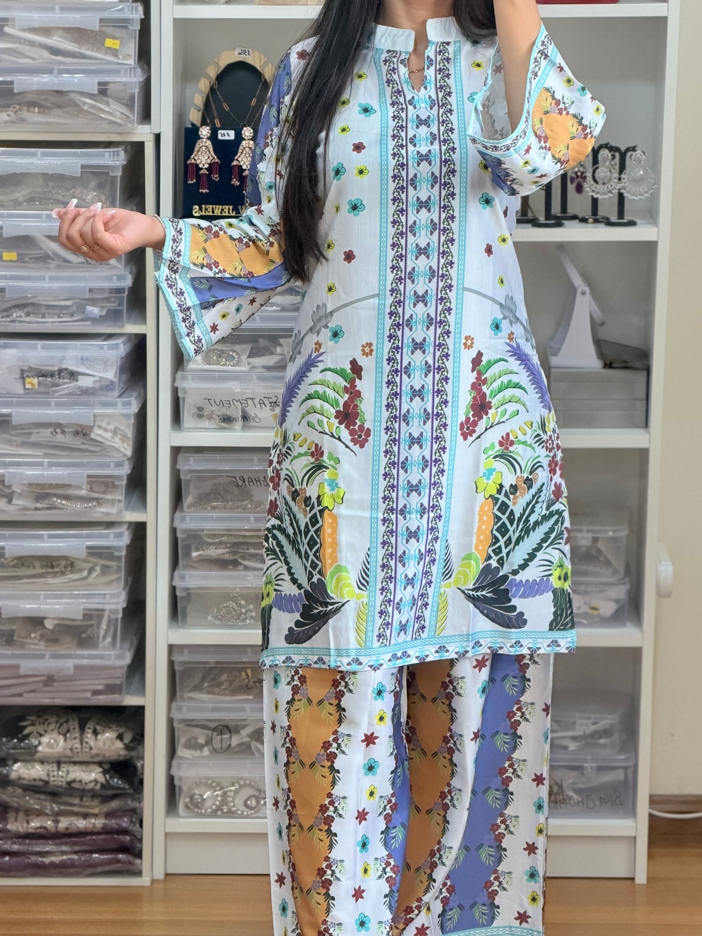 Digital Print Silk Co-ord Set