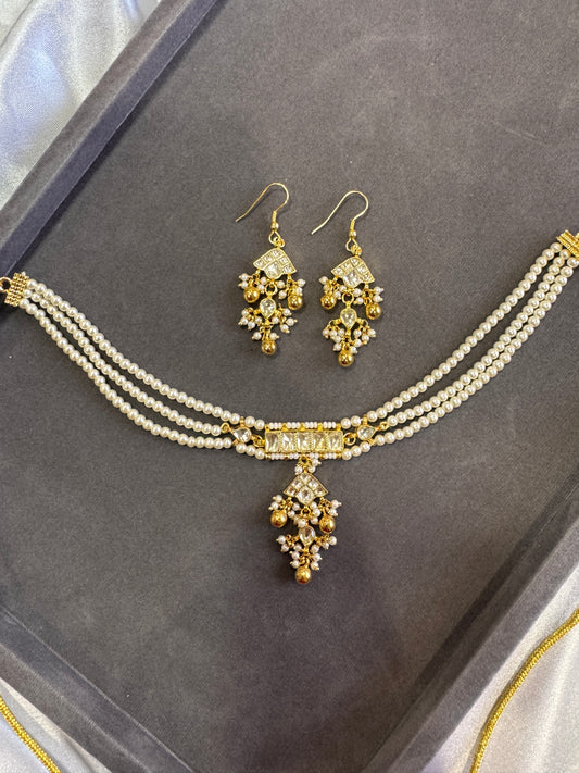 Pachi kundan necklace