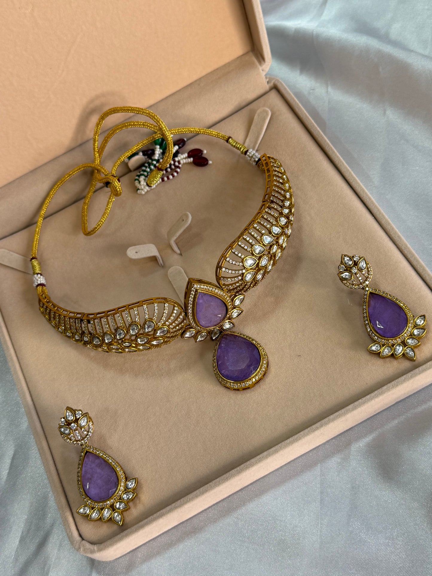 Premium moissanite necklace set(Lavender)