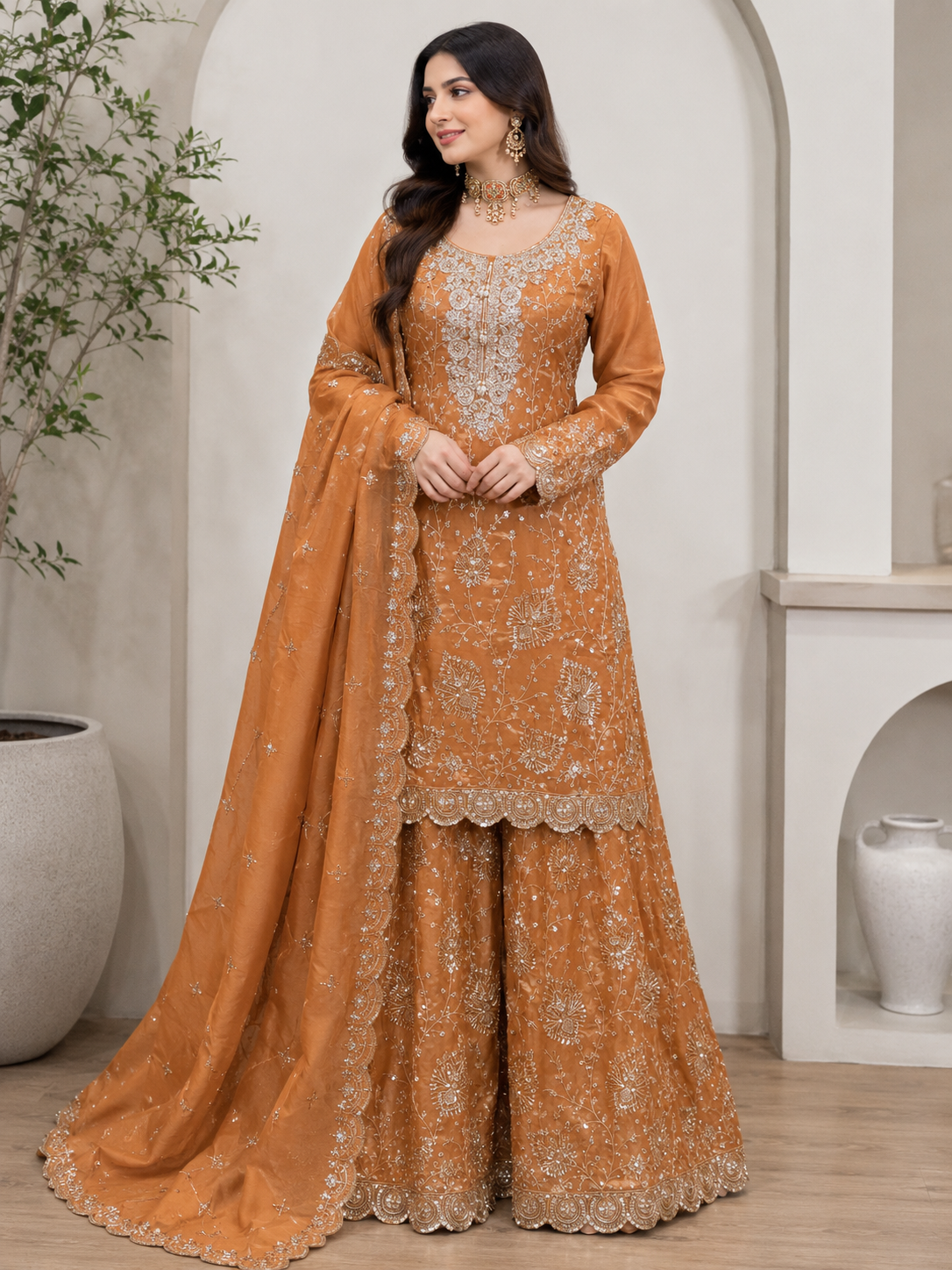 ✨ Premium Shimmer Sharara Suit