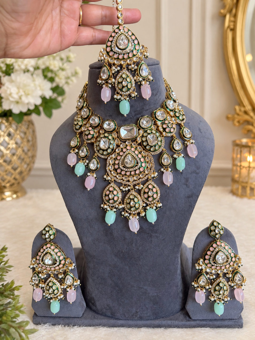 Kundan necklace set