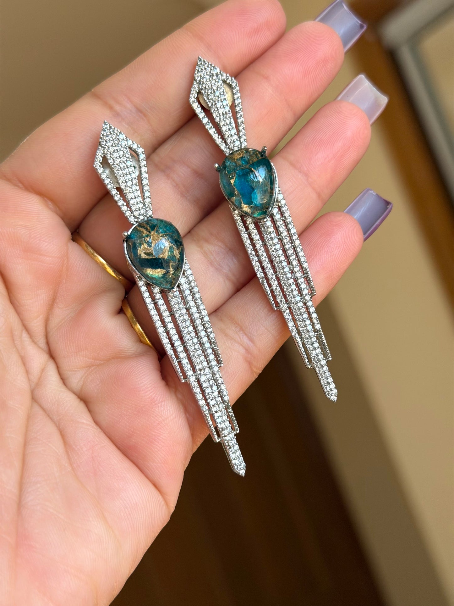 Premium Ad earrings with moissanite