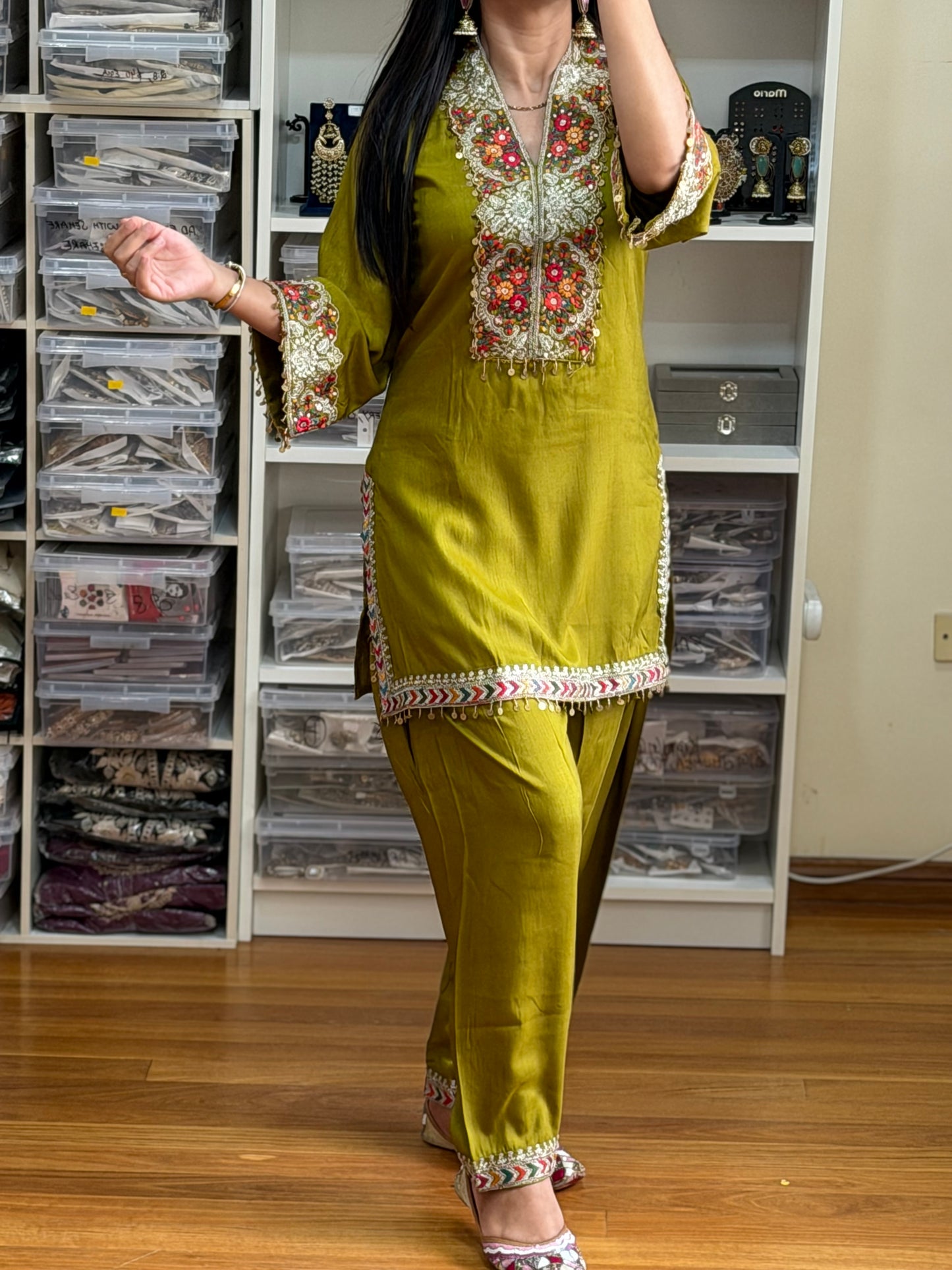 Premium Cotton Designer Co-Ord Set with Elegant Work