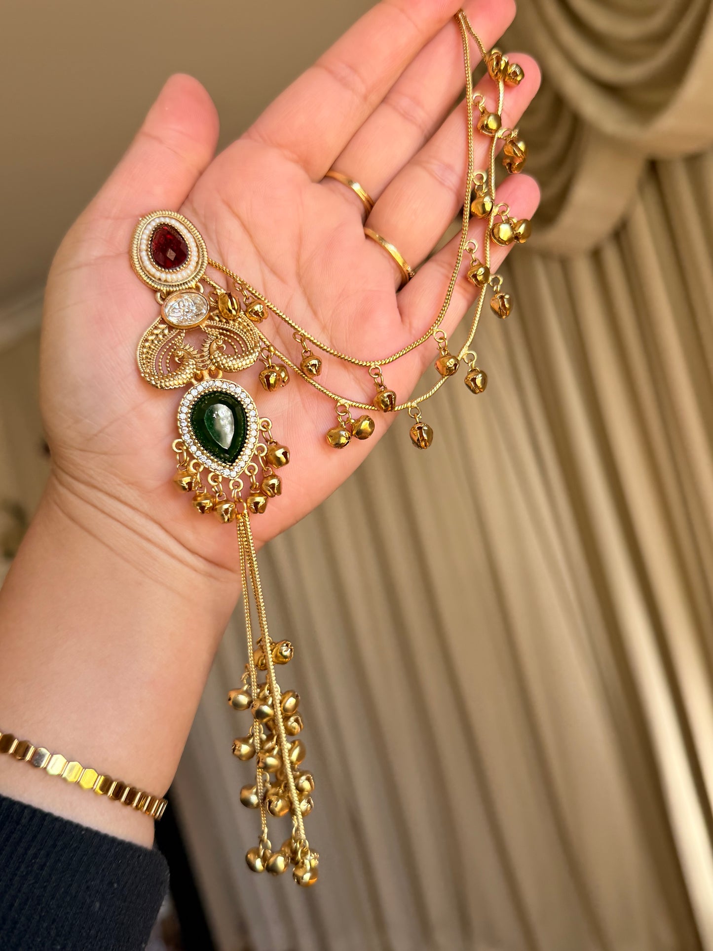 Kashmiri earrings with detachable sehare