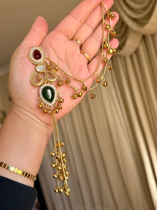 Kashmiri earrings with detachable sehare