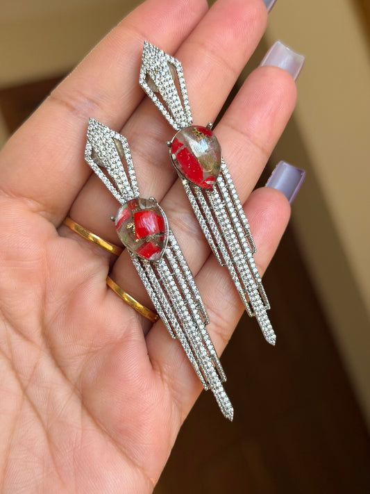 Premium Ad earrings with moissanite