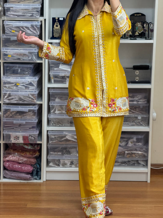 Pure Chinon Embroidered Cord Set