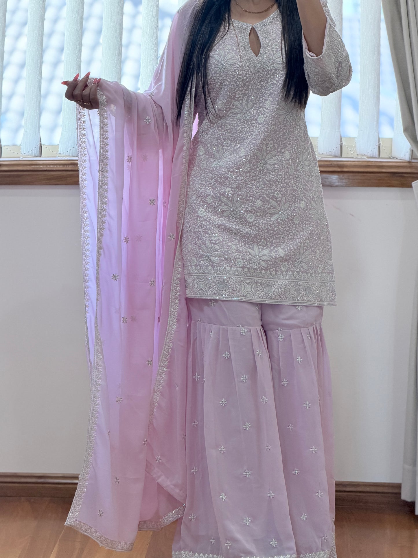Premium Georgette Heavy Work Sharara Set