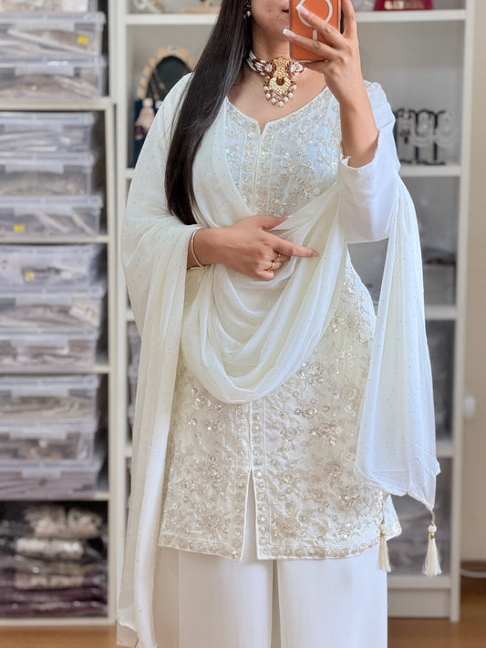 Georgette Heavy Embroidery Sharara Suit