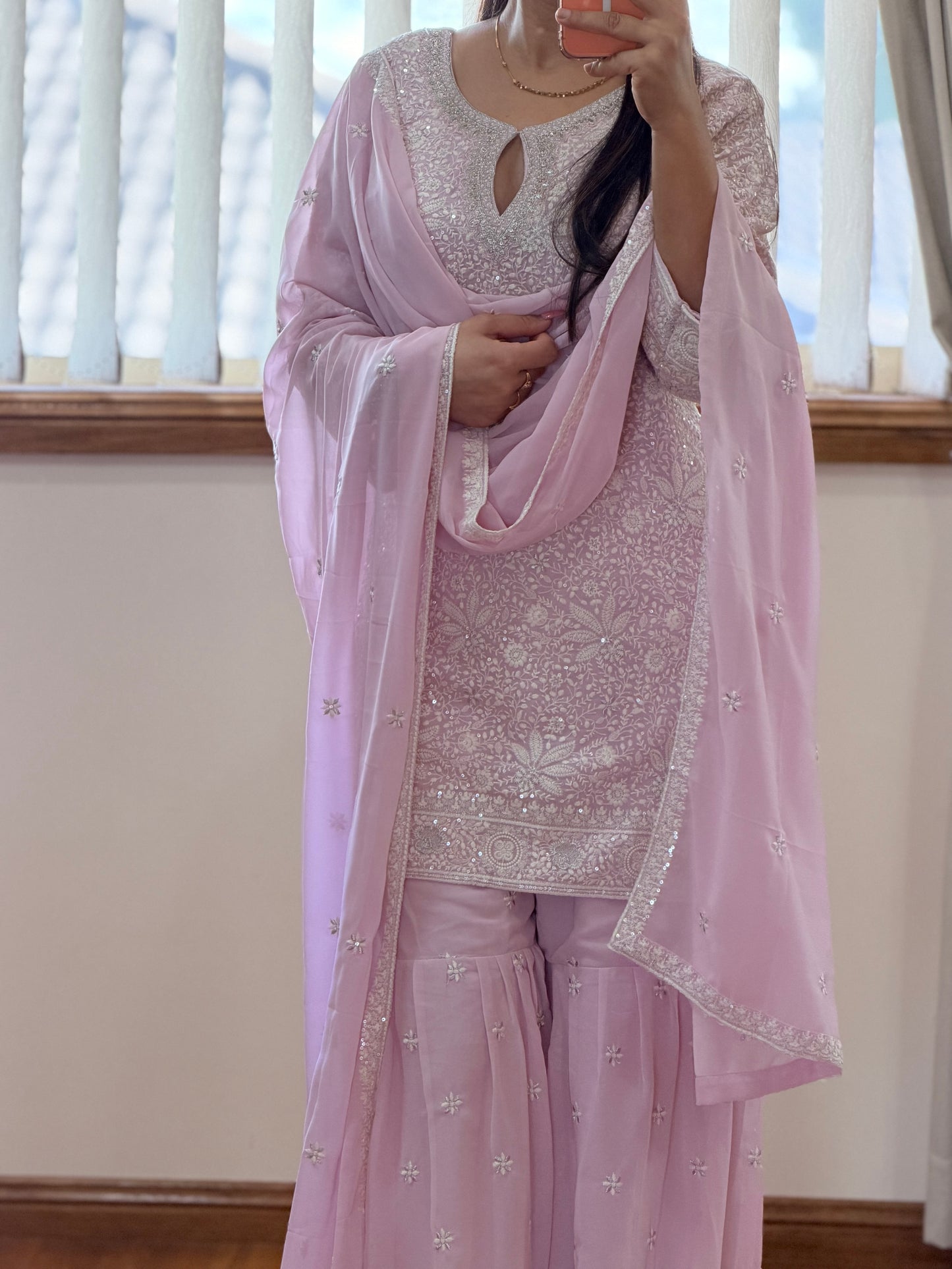 Premium Georgette Heavy Work Sharara Set