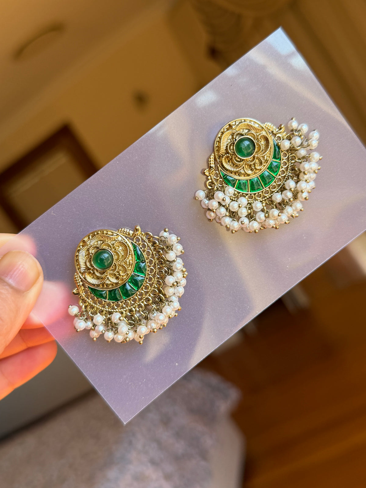 Kundan stud earrings