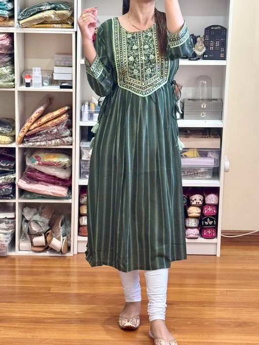 Naira cut one piece kurti( free size)