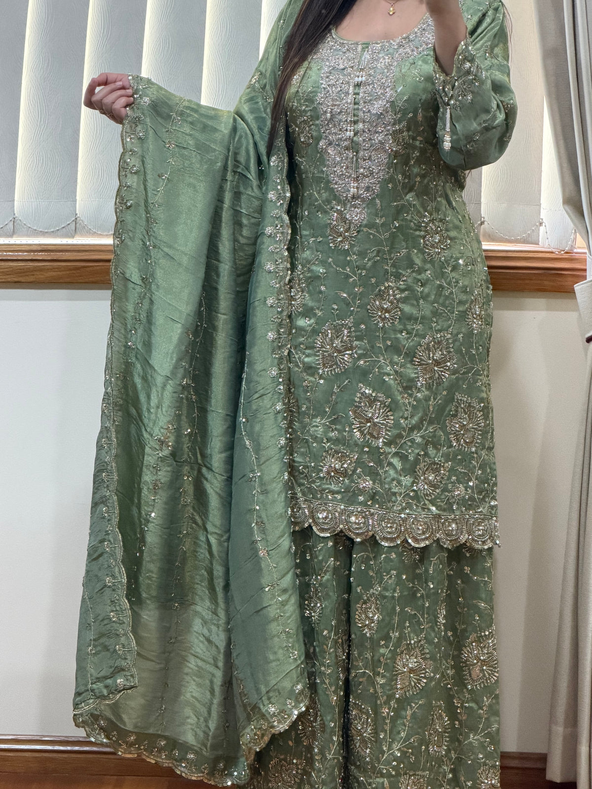 ✨ Premium Shimmer Sharara Suit