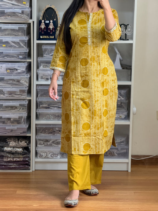 Elegant cotton cord set with beautiful print