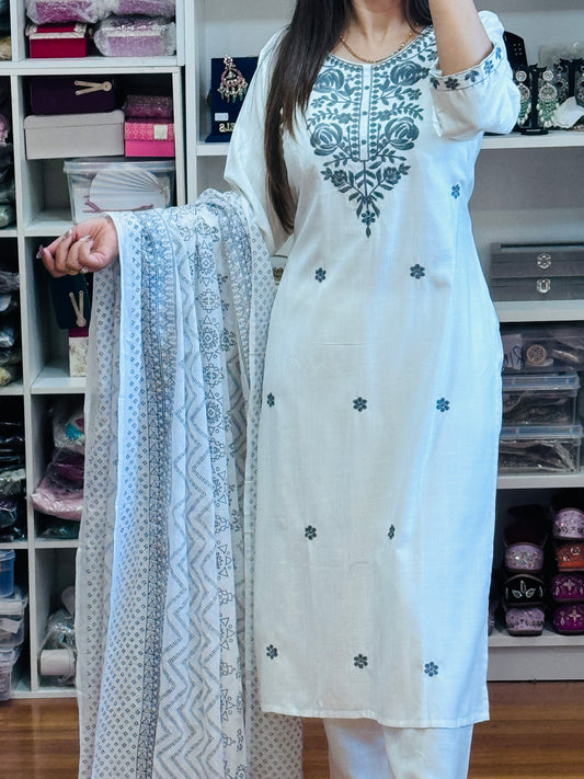 Premium reyon with embroidery work