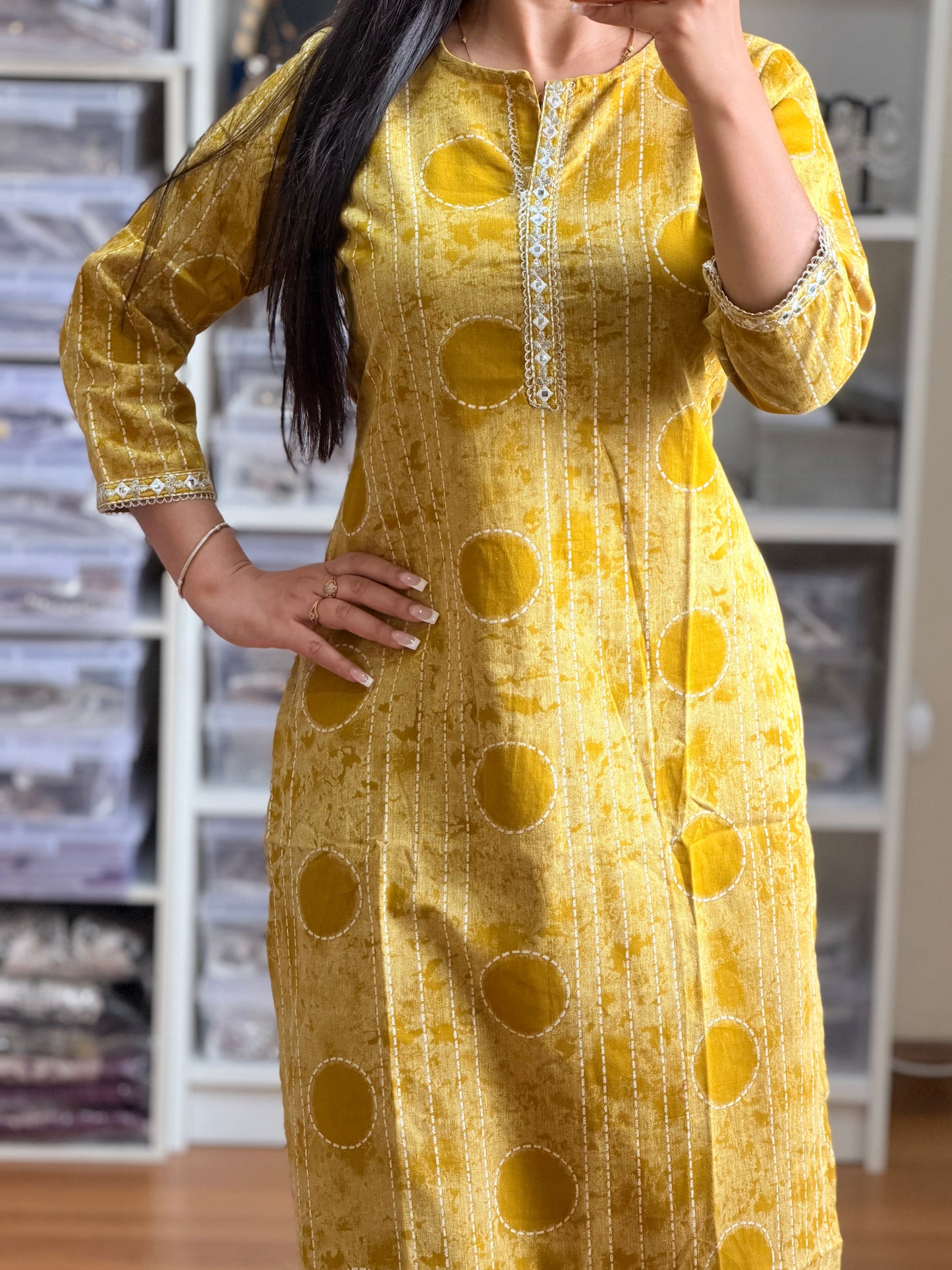 Elegant cotton cord set with beautiful print