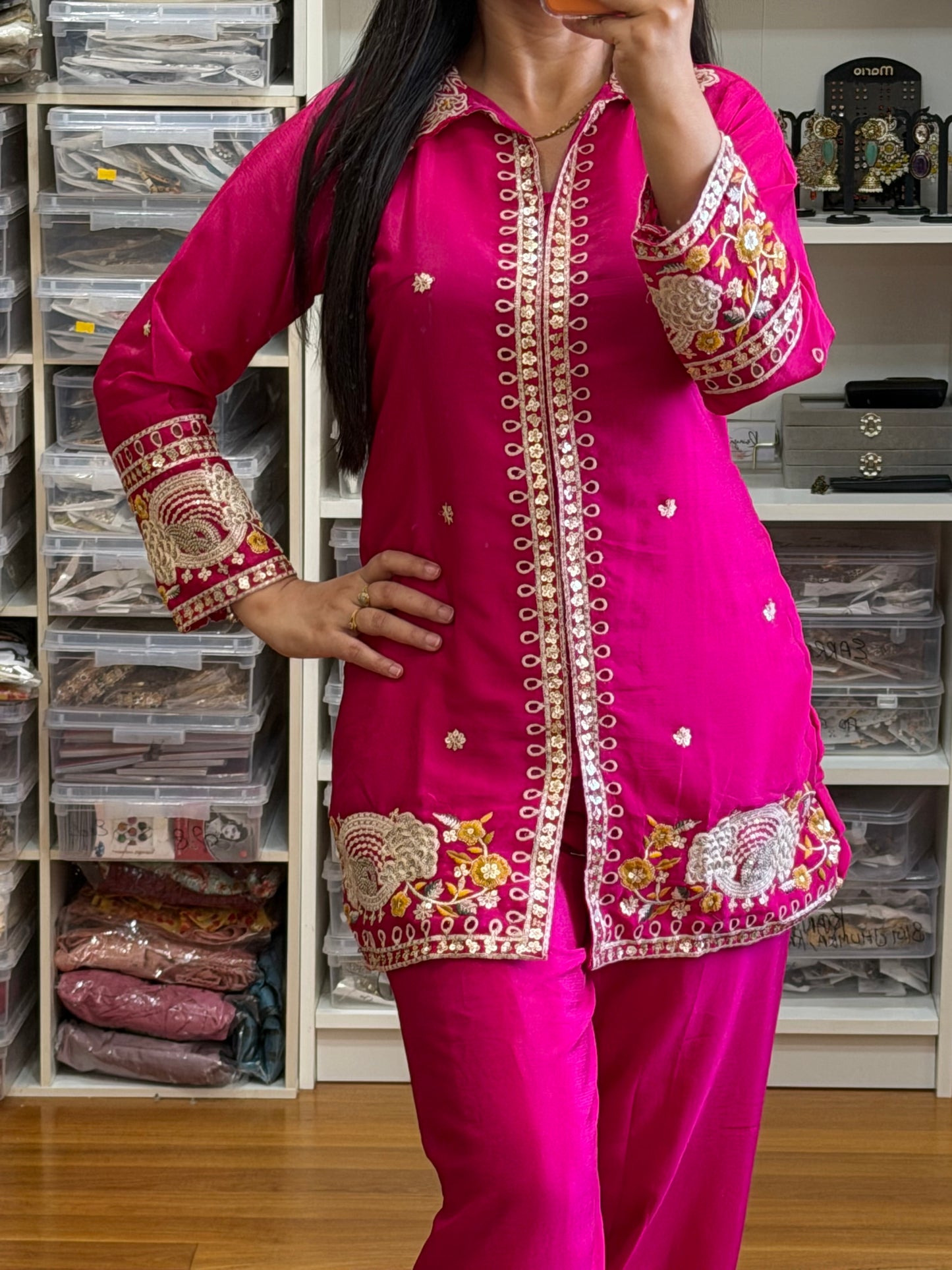 Pure Chinon Embroidered Cord Set