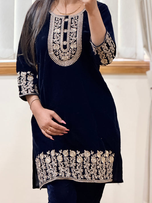 Velvet cord set( Blue)