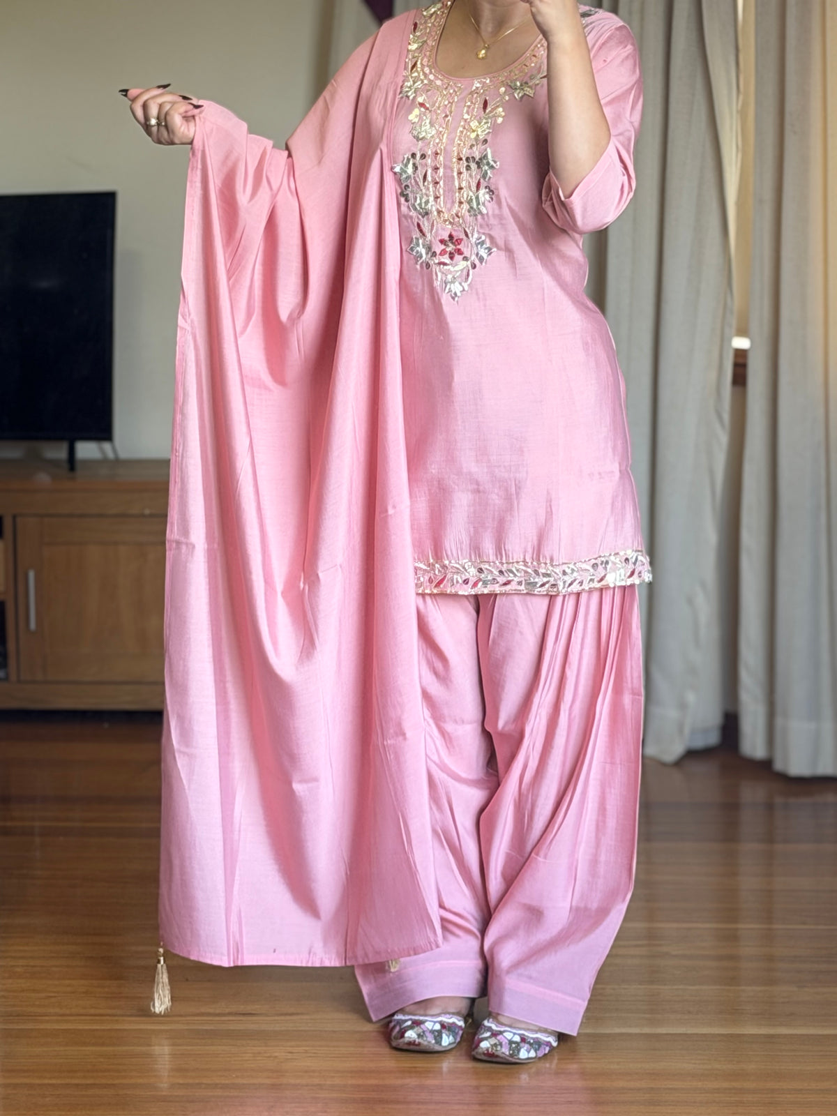 Roman silk salwar suit