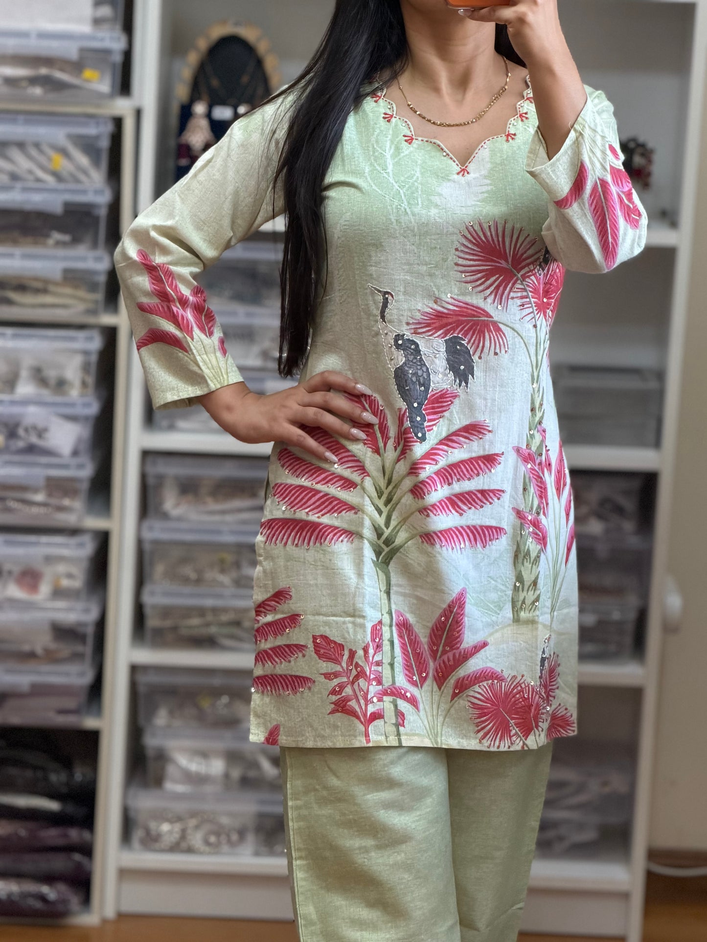 Designer Khadi Cotton Cord Set