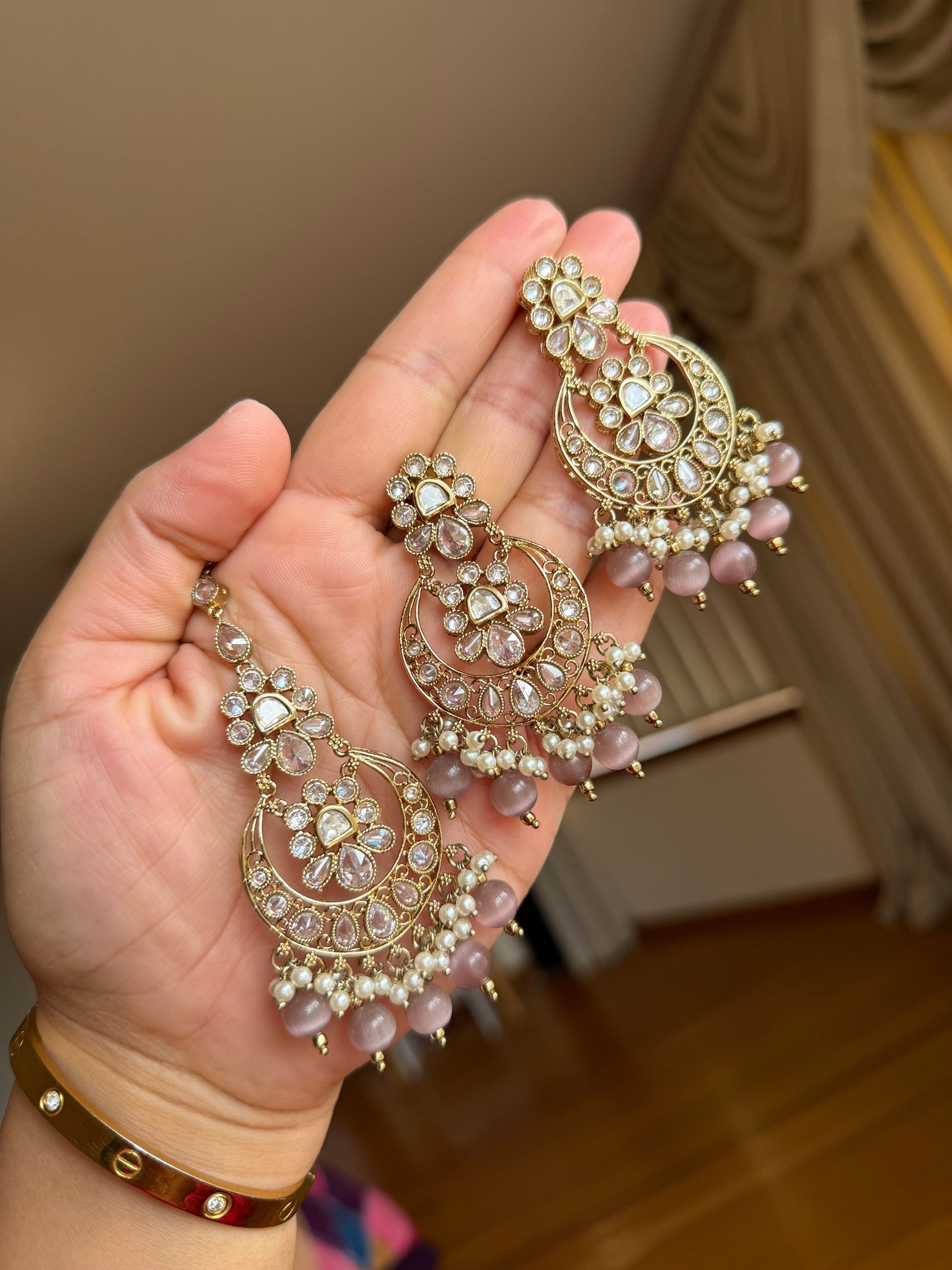 Premium tyani with polki necklace set