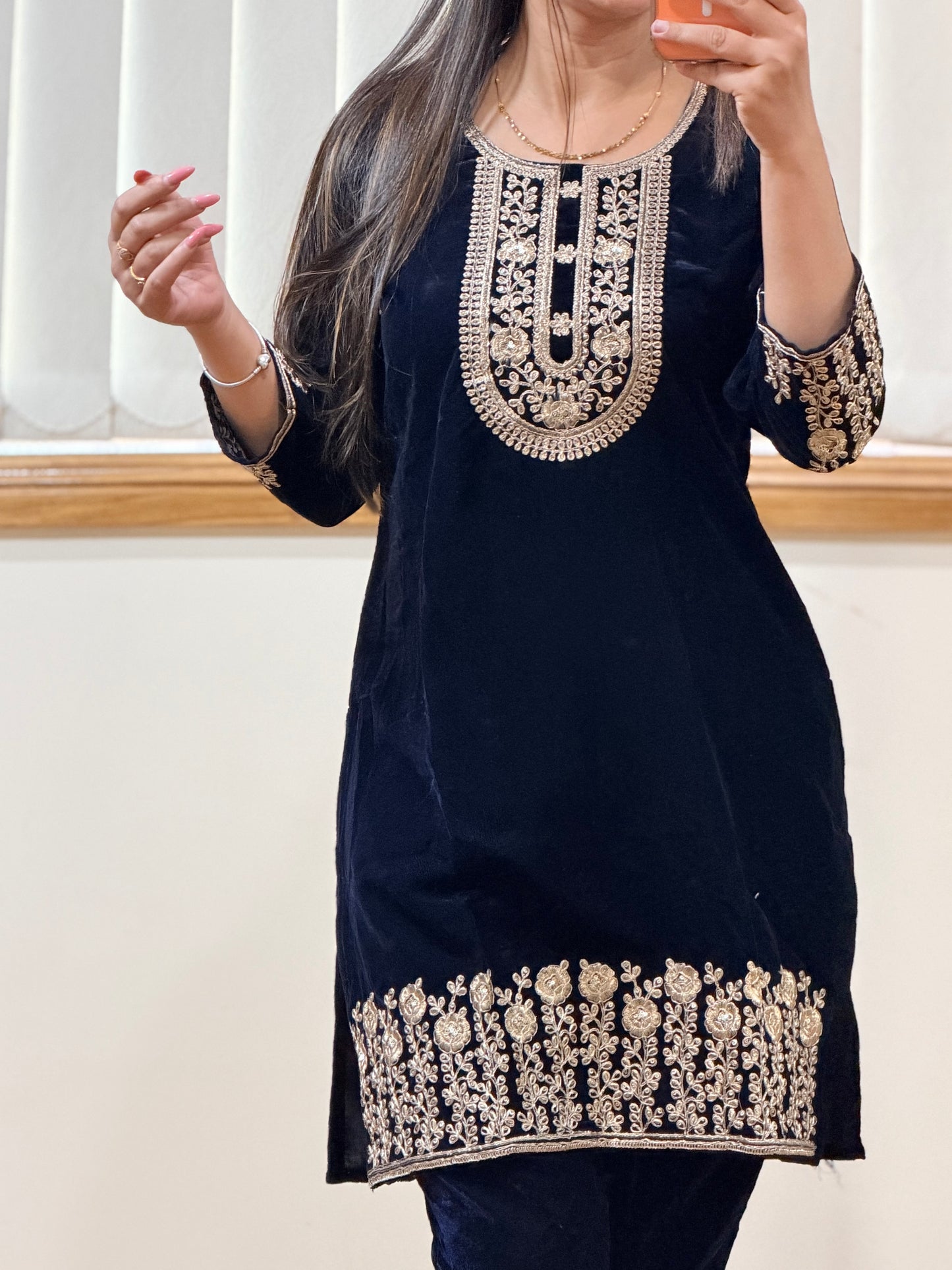 Velvet cord set( Blue)