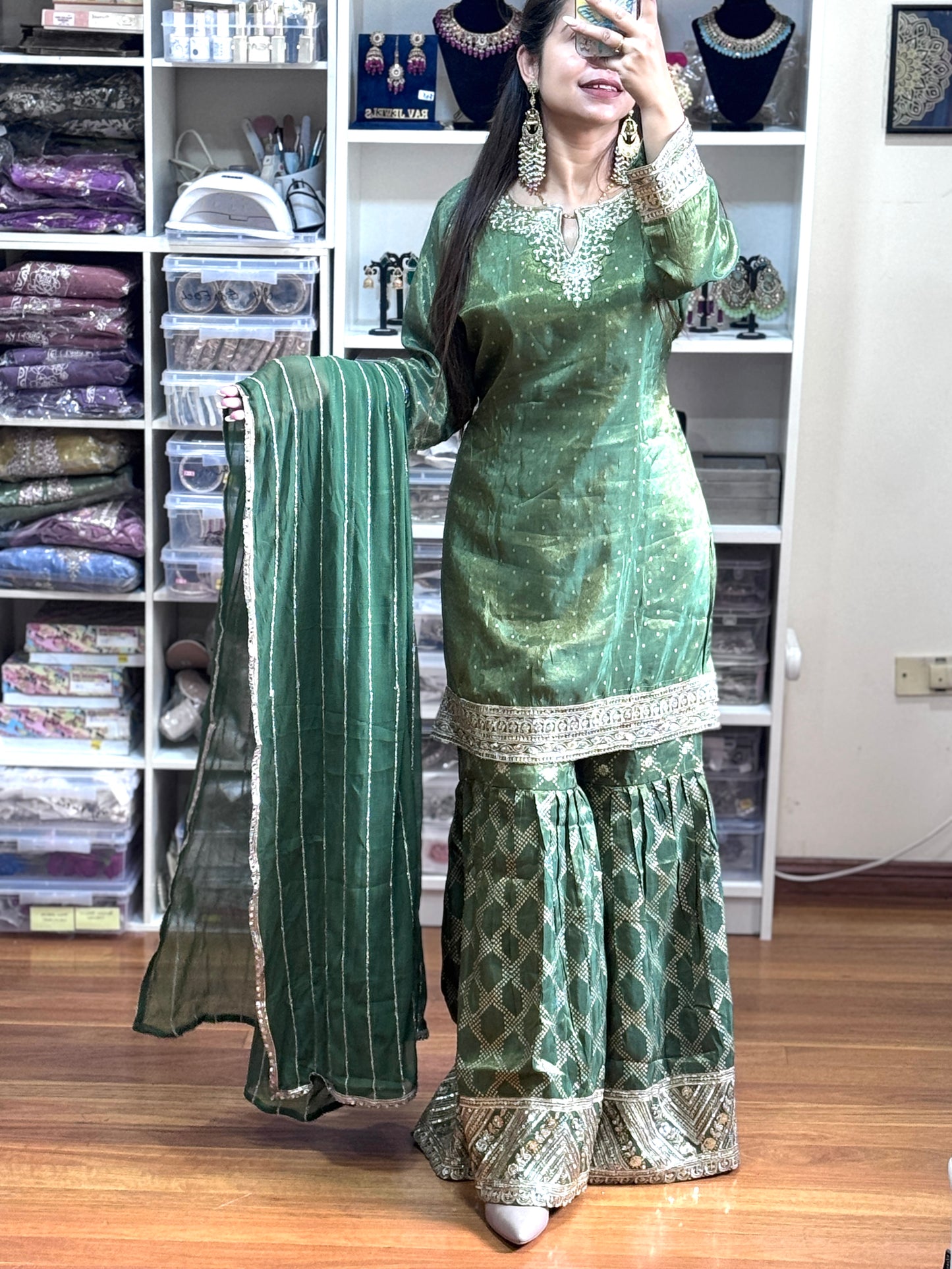 PURE VISCOS SIMAR JACQUARD SILK SUIT ( READY SIZE 42 with margin up to 46)