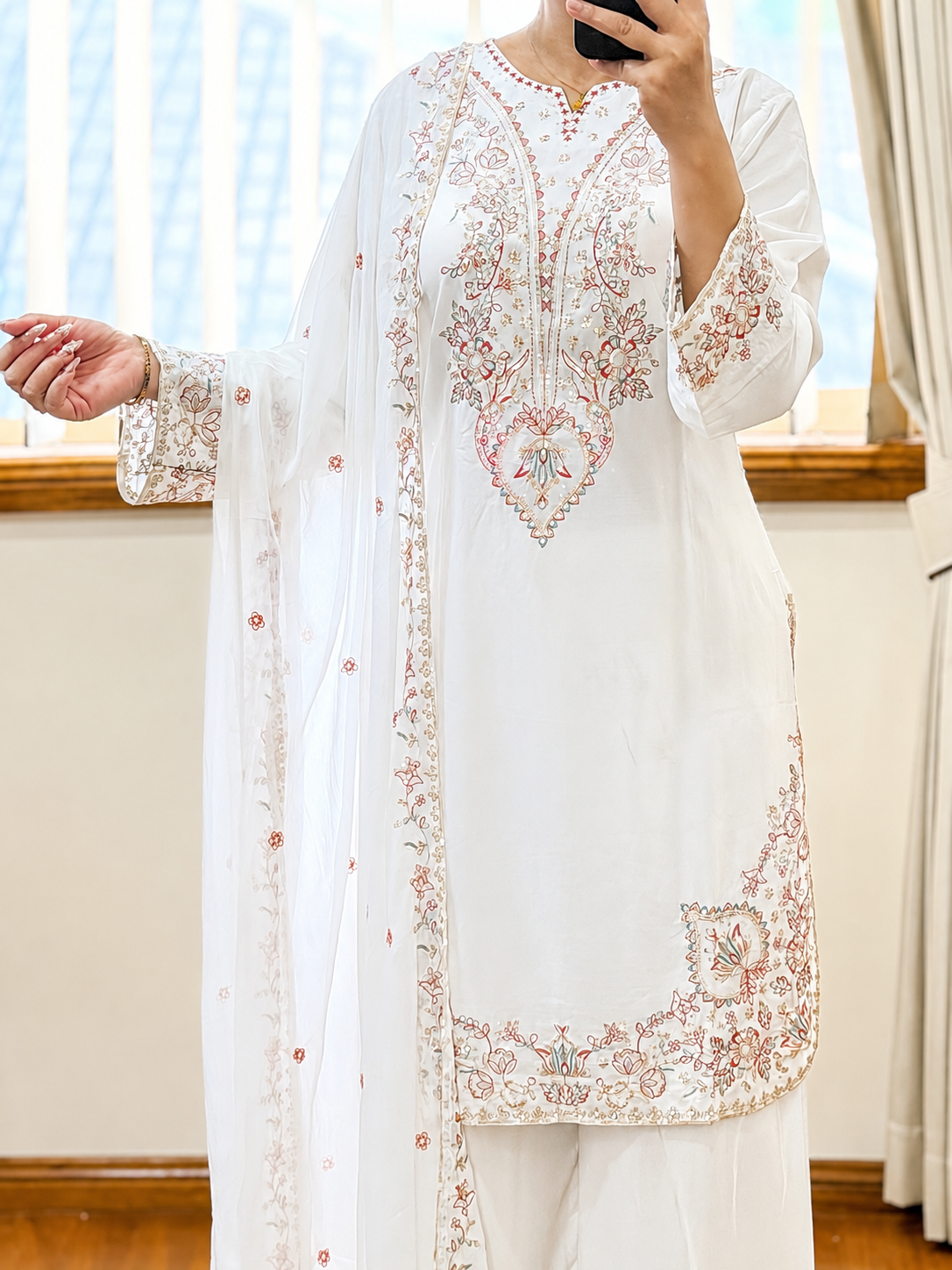 Premium Rayon Embroidered Suit Set
