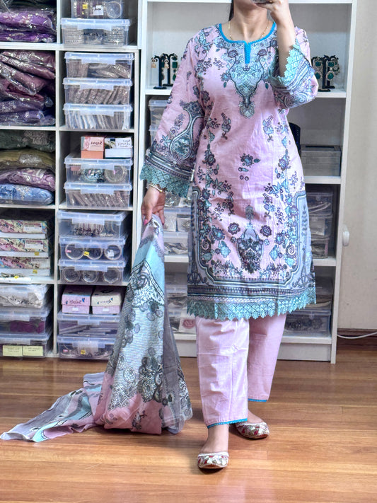 HEAVY LAWN COTTON KARACHI PRINT SUIT