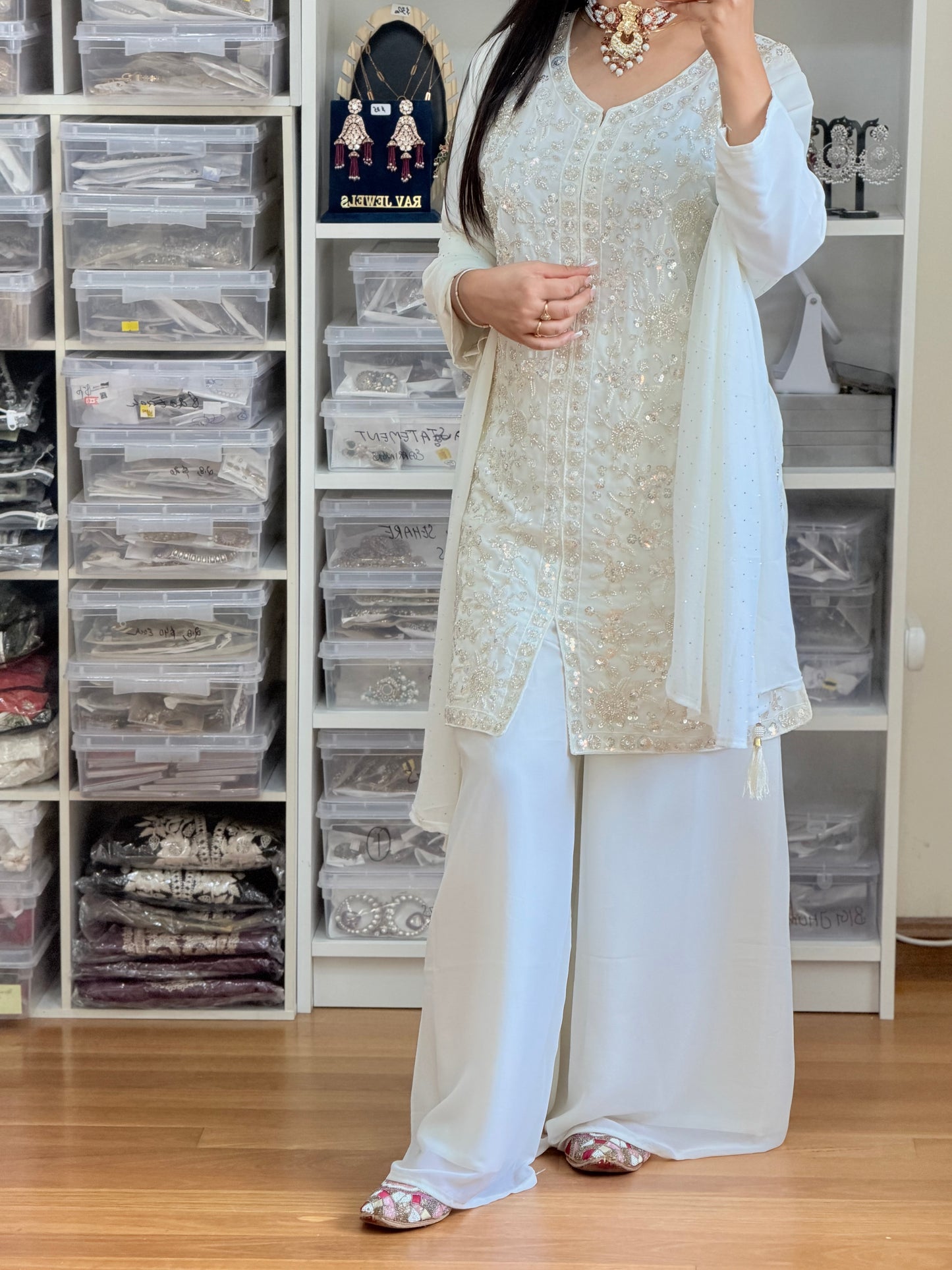 Georgette Heavy Embroidery Sharara Suit