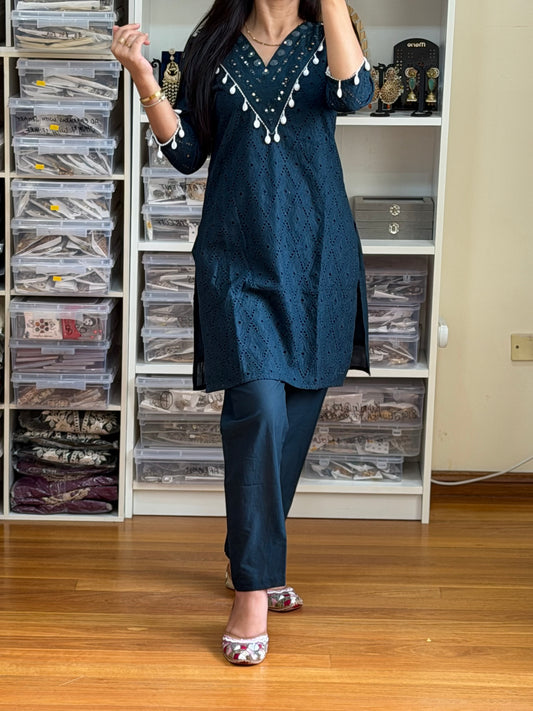 Elegant Cotton Chikankari Cord Set