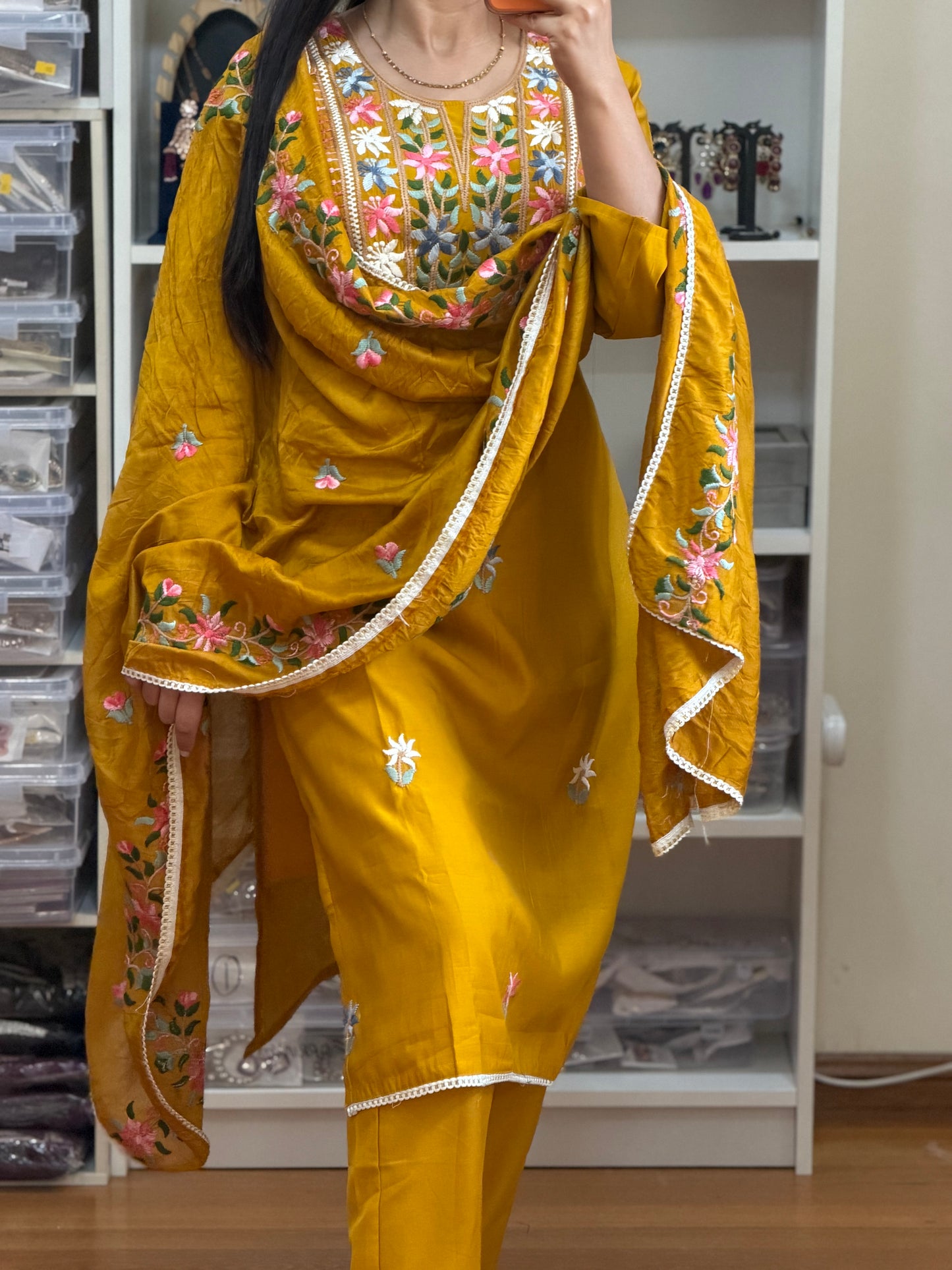 Roman Silk Embroidered Suit