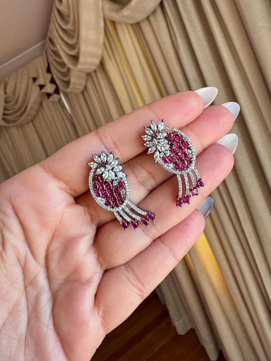 Ad earrings hot pink