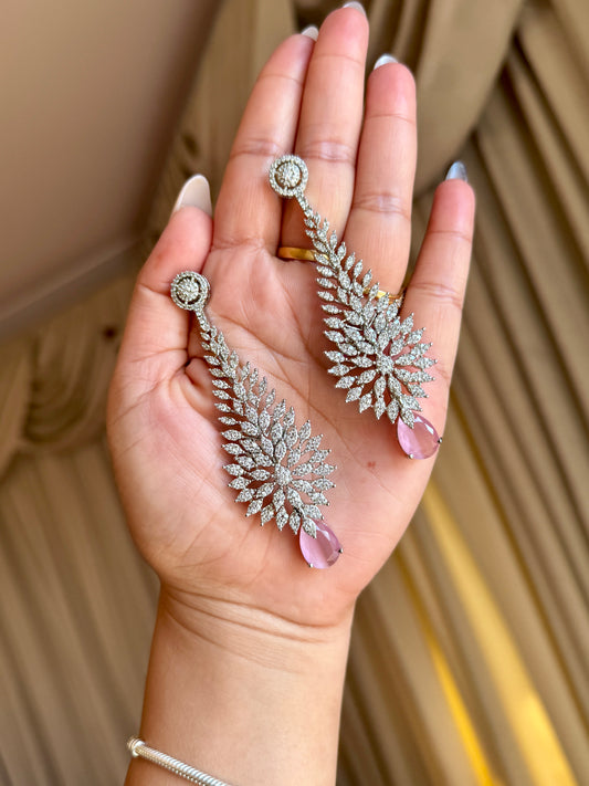 Premium ad earrings pink