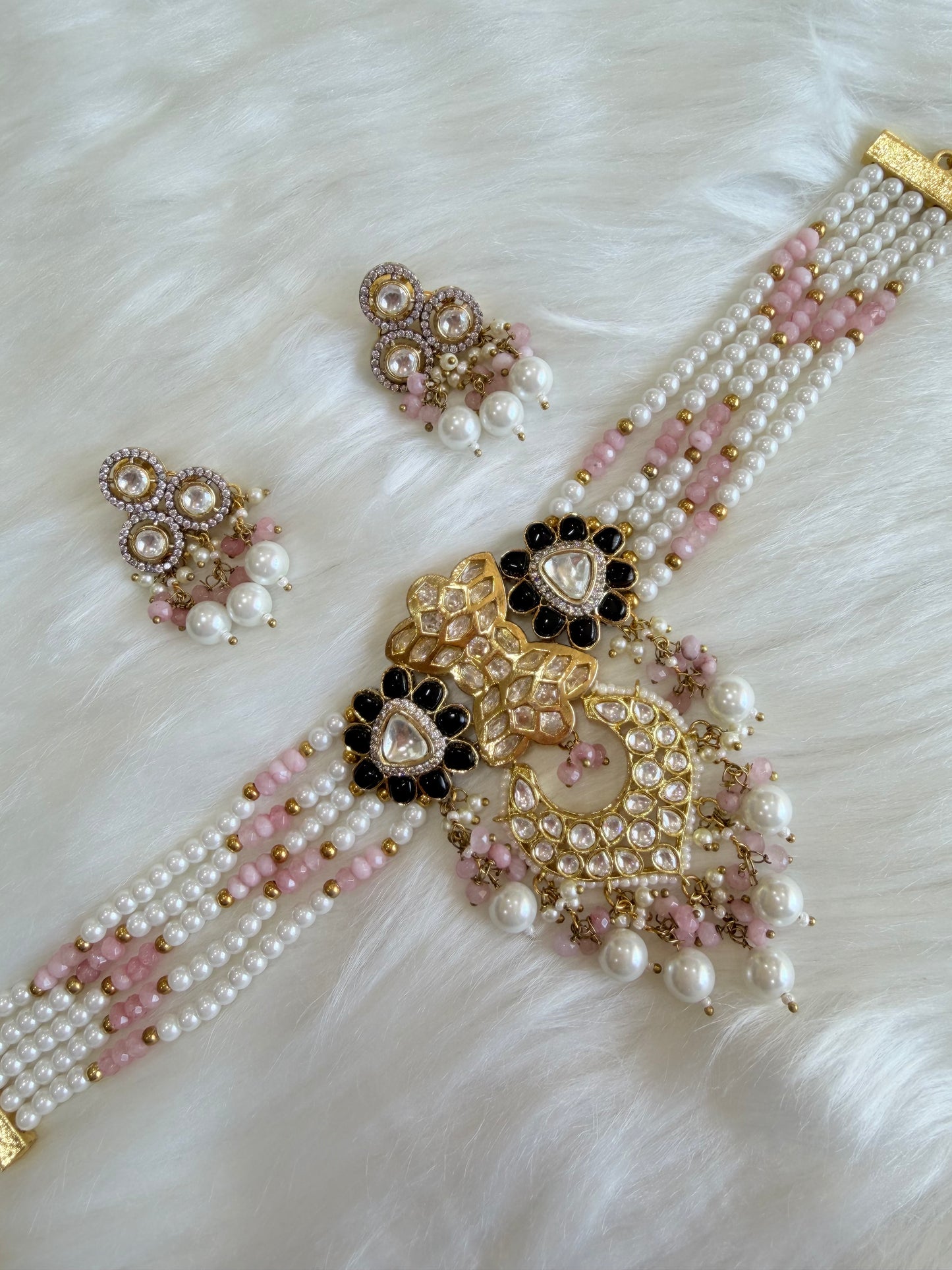 Premium polki kundan chokar set