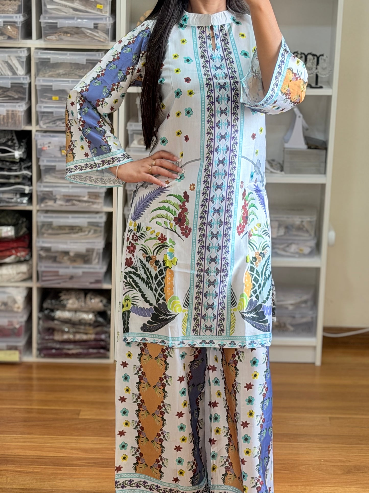 Digital Print Silk Co-ord Set