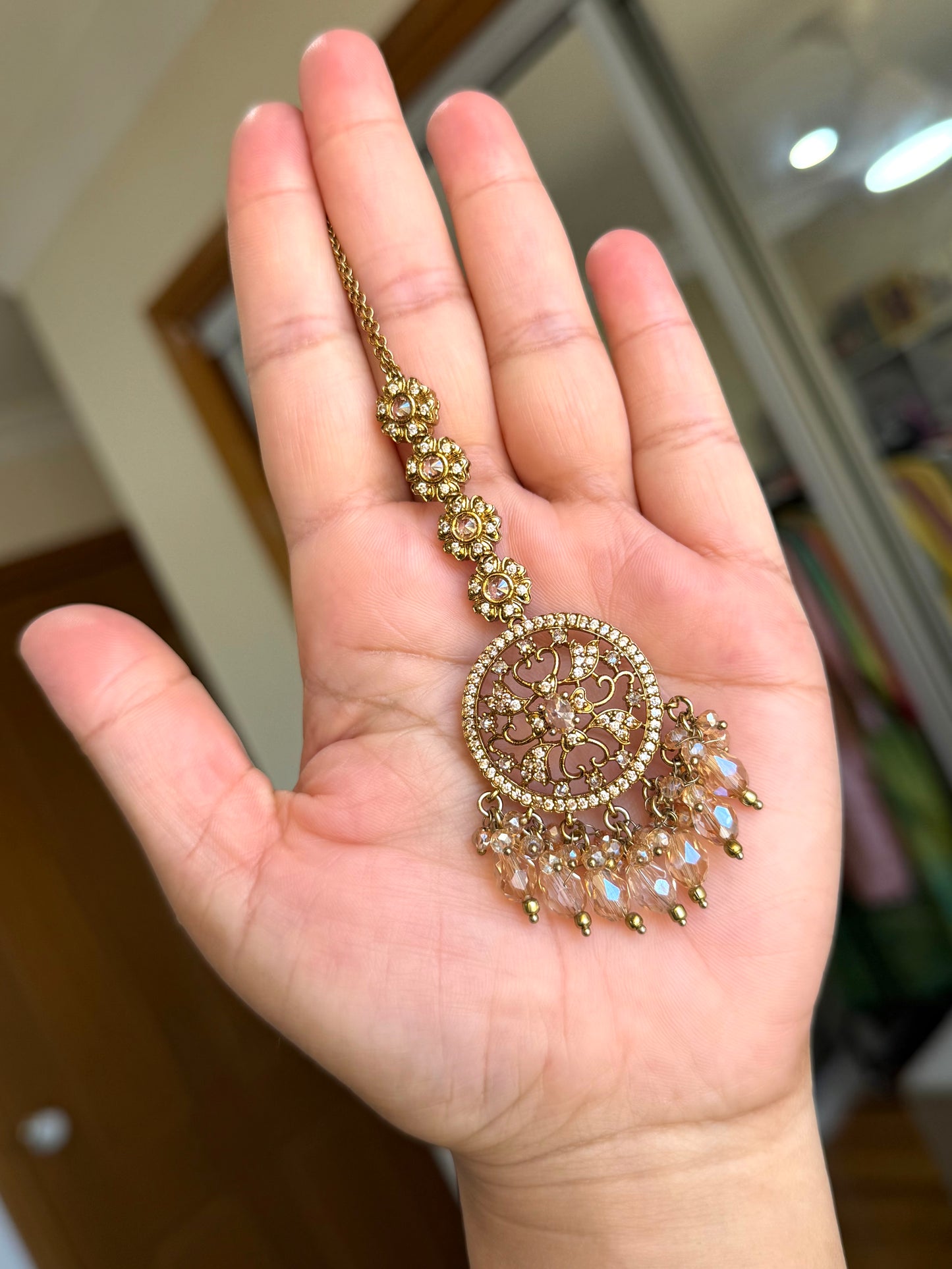 Premium Ad earrings with tikka