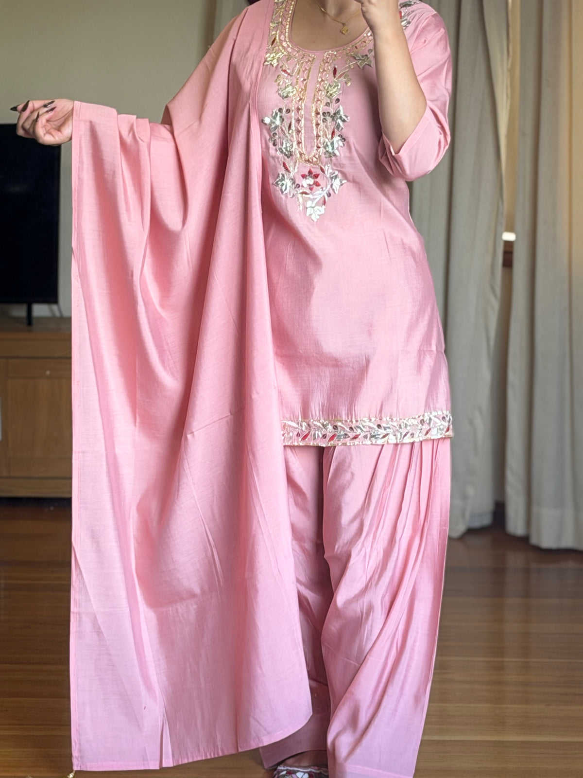 Roman silk salwar suit