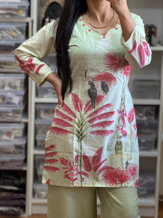 Designer Khadi Cotton Cord Set