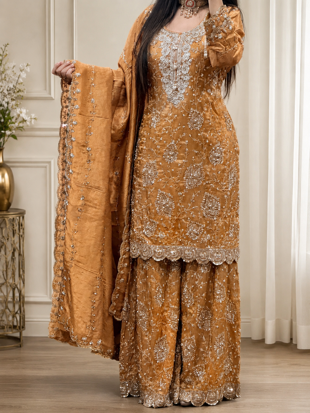 ✨ Premium Shimmer Sharara Suit