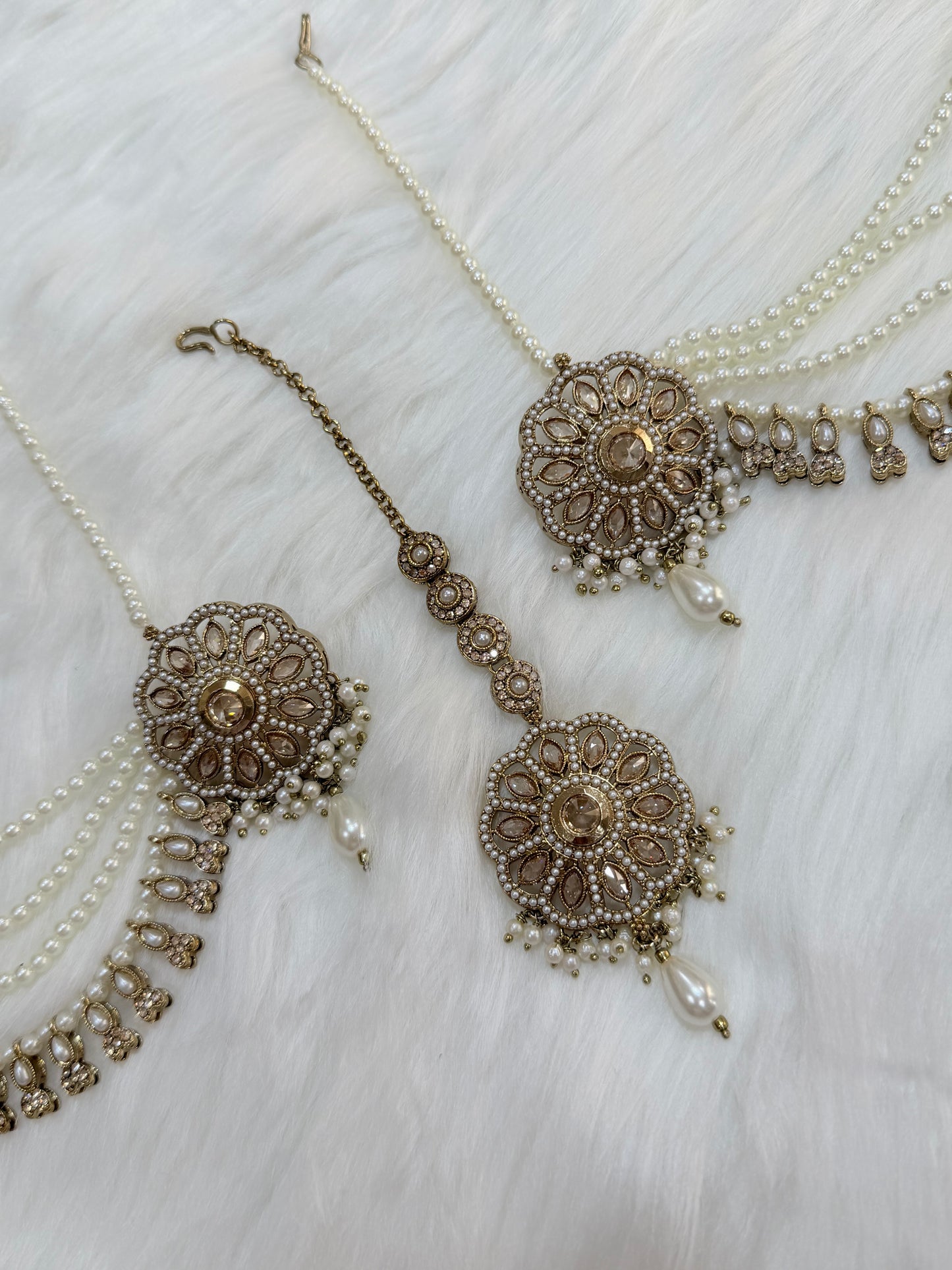 Polki earrings with attached sehare