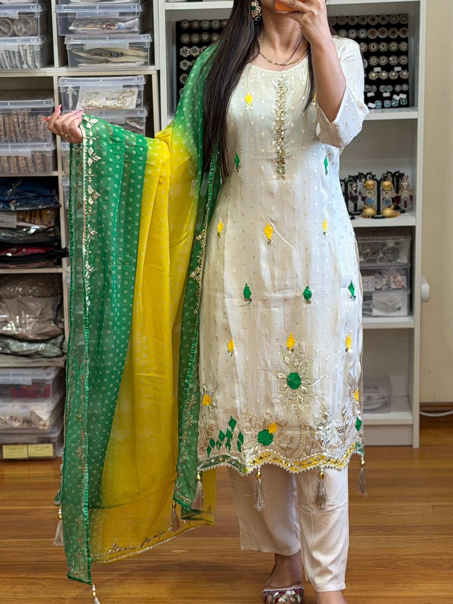 Elegant Handcrafted Shimar Jacquard Suit Set