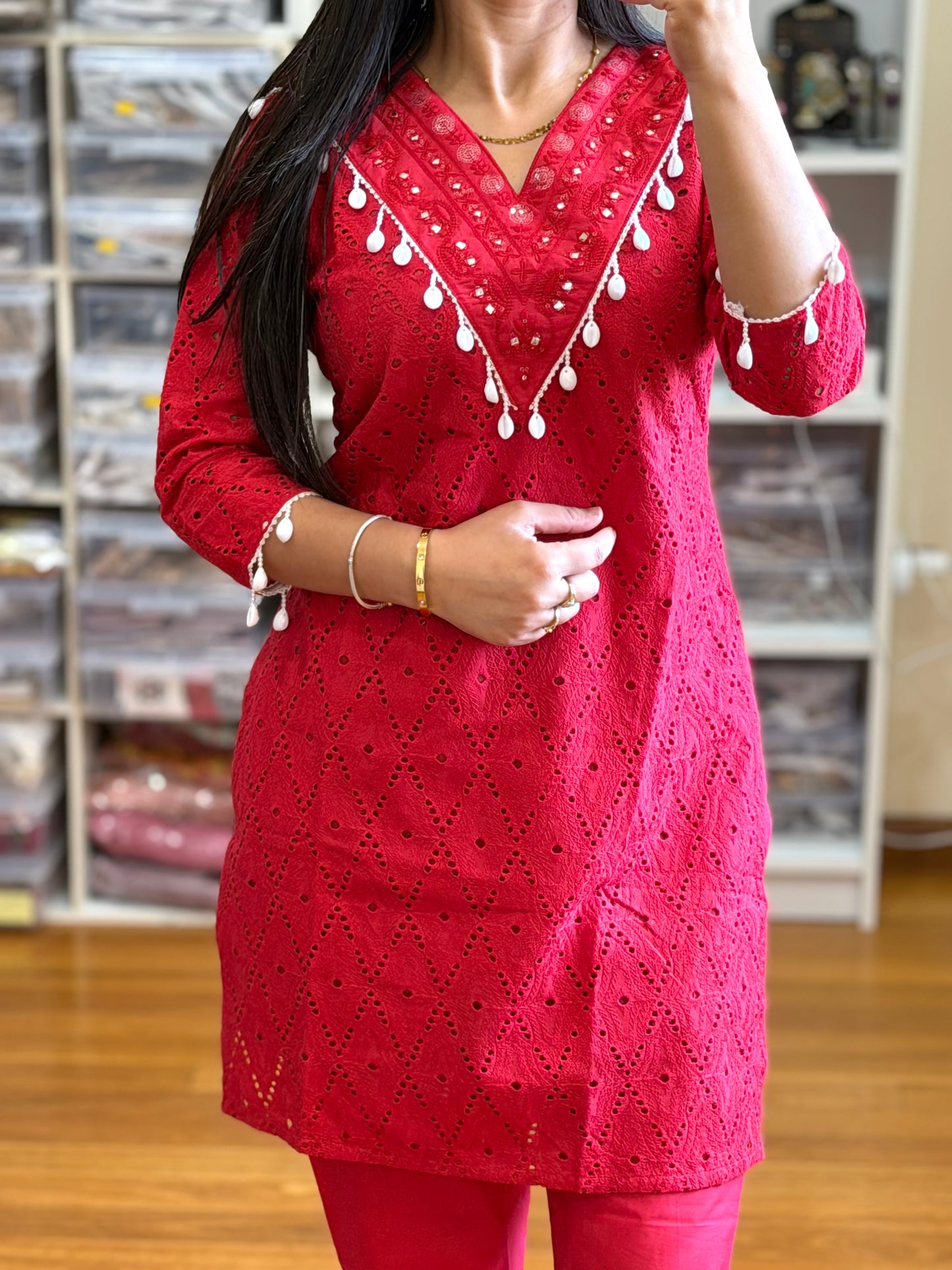 ✨ Elegant Cotton Chikankari Cord Set 🌸