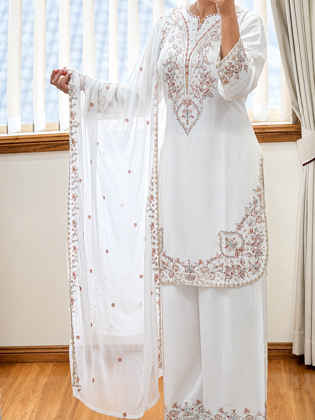 Premium Rayon Embroidered Suit Set